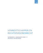 Samenvatting: SV (deel 1) Mastervak Vennootschaps- en rechtspersonenrecht 2014/2015