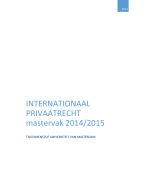 Samenvatting: SV (deel 1) Mastervak Vennootschaps- en rechtspersonenrecht 2014/2015