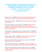 ACSM CERTIFIED EXERCISE PHYSIOLOGIST ALL 284 QUESTIONS AND CORRECT ANSWERS (VERIFIED ANSWERS) LATEST UPDATE 2024-2025 | ALREADY GRADED A+ ALL BRAND NEW!!!
