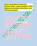 Salvo 5th Edition Endocrine System 2024  Latest Updated 100% Highscore Detailed Questions and Correct Answers 