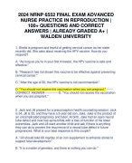 2024 NRNP 6552 FINAL EXAM ADVANCED NURSE PRACTICE IN REPRODUCTION | 100+ QUESTIONS AND CORRECT ANSWERS | ALREADY GRADED A+ | WALDEN UNIVERSITY