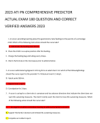 2023 ATI PN COMPREHENSIVE PREDICTOR  ACTUAL EXAM 180 QUESTION AND CORRECT  VERIFIED ANSWERS 2023