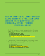 HESI PN EXIT V1 & V2 LATEST 2024-2025 EXAM/ HESI PN V1 & V2 LATEST EXAM 221 REAL EXAM QUESTIONS AND CORRECT ANSWERS | VERIFIED  ANSWERS AGRADE    