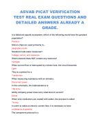 ASVAB PICAT VERIFICATION  TEST REAL EXAM QUESTIONS AND DETAILED ANSWERS ALREADY A GRADE.