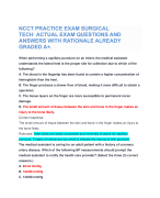 NCCT PRACTICE EXAM SURGICAL TECH  ACTUAL EXAM QUESTIONS AND ANSWERS WITH RATIONALE ALREADY GRADED A+.