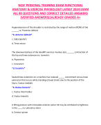 NCSF PERSONAL TRAINING EXAM FUNCTIONAL  ANATOMY & EXERCISE PHYSIOLOGY LATEST 2024 EXAM  ALL 80 QUESTIONS AND CORRECT DETAILED ANSWERS  (VERIFIED ANSWERS)|ALREADY GRADED A+