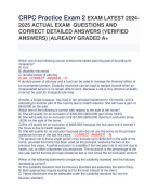 CRPC Practice Exam 2 EXAM LATEST 2024- 2025 ACTUAL EXAM QUESTIONS AND  CORRECT DETAILED ANSWERS (VERIFIED  ANSWERS) |ALREADY GRADED A+