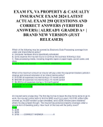 EXAM FX, VA PROPERTY & CASUALTY INSURANCE EXAM 2024 LATEST ACTUAL EXAM 250 QUESTIONS AND CORRECT ANSWERS (VERIFIED ANSWERS) | ALREADY GRADED A+ | BRAND NEW VERSION (JUST RELEASED)