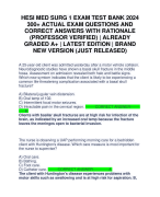 HESI MED SURG 1 EXAM TEST BANK 2024 300+ ACTUAL EXAM QUESTIONS AND CORRECT ANSWERS WITH RATIONALE (PROFESSOR VERIFIED) | ALREADY GRADED A+ | LATEST EDITION | BRAND NEW VERSION (JUST RELEASED)