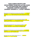 HOSA HUMAN GROWTH AND DEVELOPMENT EXAM 2024 ACTUAL EXAM ALL 190 QUESTIONS AND CORRECT ANSWERS (VERIF