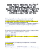 NBCE PART 1 GENERAL ANATOMY EXAM 2024 ACTUAL EXAM 200 QUESTIONS AND CORRECT ANSWERS (PROFESSOR VERIFIED) | ALREADY GRADED A+ | LATEST EDITION