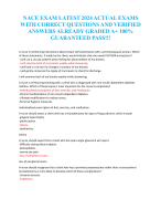 NACE EXAM LATEST 2024 ACTUAL EXAMS  WITH CORRECT QUESTIONS AND VERIFIED  ANSWERS ALREADY GRADED A+ 100%  GUARANTEED PASS!!!