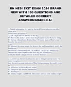 RN HESI EXIT EXAM 2024 BRAND NEW WITH 100 QUESTIONS AND DETAILED CORRECT ANSWERS/GRADED A+