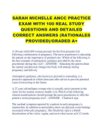 SARAH MICHELLE ANCC PRACTICE EXAM WITH 100 REAL STUDY QUESTIONS AND DETAILED CORRECT ANSWERS (RATIONALES PROVIDEDGRADED A+ 
