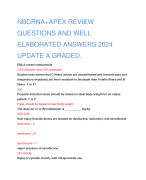 NBCRNA+APEX REVIEW QUESTIONS AND WELL ELABORATED ANSWERS 2024 UPDATE A GRADED.