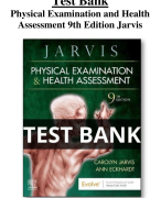 Test Bank for Physical Examination and Health Assessment 9th Edition Jarvis All Chapters (1-32) | A+ ULTIMATE GUIDE 2023