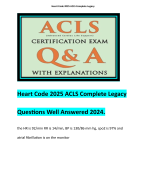 Heart Code 2025 ACLS Complete Legacy Questions Well Answered 2024.