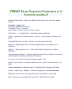 PMHNP Exam Reported Questions and Answers graded A