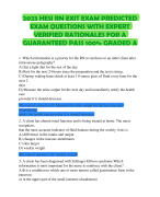 HESI EXIT EXAM QUESTIONS AND ANSWERS  GRADED A+ LATEST UPDATE 2023/2024 ALL  INCLUSIVE QUESTION BANK ALL VERSIONS  WITH EXPERT VERIFIED ANSWERS FOR  GUARANTEED PASS
