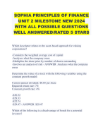 SOPHIA PRINCIPLES OF FINANCE UNIT 2 MILESTONE NEW 2024 WITH ALL POSSIBLE QUESTIONS WELL ANSWERED/RATED 5 STARS 
