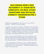 2024 BRAND NEW!!! HESI MATERNITY V1 EXAM WITH COMPLETE 100 REAL STUDY QUESTIONS AND DETAILED CORRECT ANSWERS/RATED 5 STARS 