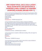 EMT FISDAP READINESS 2023/2024 ACTUAL  LATEST EXAM 2 ALL 160 QUESTIONS AND  CORRECT ANSWERS (100% VERIFIED  ANSWERS) | AGRADE BRAND NEW!!!