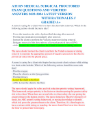 ATI RN MEDICAL SURGICAL PROCTORED EXAM QUESTIONS AND VERIFIED ANSWERS 2022-2024 LATEST VERSION WITH RATIONALES // GRADED A+     A nurse is caring for a client who is to have his chest tube removed. Which fo the following actions should the nurse take?