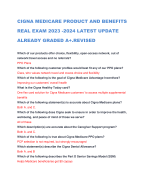 CIGNA MEDICARE PRODUCT AND BENEFITS REAL EXAM 2023 -2024 LATEST UPDATE ALREADY GRADED A+.REVISED