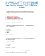 PN HESI EXIT V1 LATEST 2024-2025 EXAM/ HESI PN V1 LATEST EXAM 140 REAL EXAM QUESTIONS AND CORRECT ANSWERS | VERIFIED ANSWERS AGRADE