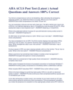 AHA ACLS Post Test (Latest ) Actual Questions and Answers 100% Correct