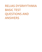 RELIAS DYSRHYTHMIA BASIC TEST QUESTIONS AND ANSWERS