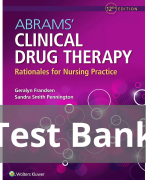Abrams’ Clinical Drug Therapy Rationales for Nursing Practice 12th Edition by Frandsen Test Bank
