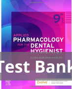 Applied Pharmacology for The Dental Hygienist 9th Edition by Elena Bablenis Haveles Test Bank