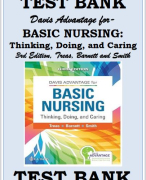 Test Bank Davis Advantage for Basic Nursing- Thinking, Doing, and Caring 3rd Edition Treas, Barnett and Smith 