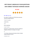 EMT FISDAP CARDIOLOGY EXAM QUESTIONS AND CORRECT DETAILED ANSWERS AGRADE.