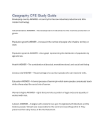 Geography CFE Study Guide