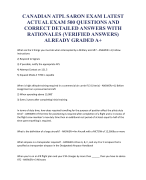 CANADIAN ATPL SARON EXAM LATEST  ACTUAL EXAM 500 QUESTIONS AND  CORRECT DETAILED ANSWERS WITH  RATIONALES (VERIFIED ANSWERS)  ALREADY GRADED A+ 