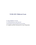 NURS 6521 Midterm Exam (4 Versions, 400 Q & A, Latest-2024) / NURS 6521N Midterm Exam / NURS6521 Midterm Exam / NURS6521N Midterm Exam: Walden University 