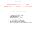 Samenvatting International Economy and International Economic Organisations, master Internationale Betrekkingen en Diplomatie, Universiteit Antwerpen, 2023-2024