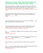 McKissock Learning - Basic Appraisal Principles| 120 QUESTIONS| WITH COMPLETE SOLUTIONS