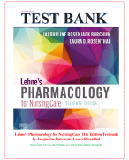 Lehne's Pharmacology for Nursing Care 11th Edition Testbank by Jacqueline Burchum, Laura Rosenthal