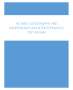 HC MISC Catastrophe Fire Independent Adjuster Estimatics Test B Exam 2024