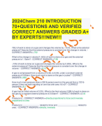 2024Chem 210 INTRODUCTION 70+QUESTIONS AND VERIFIED CORRECT ANSWERS GRADED A+ BY EXPERTS!!!NEW!!!