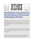 NUR 818 Midterm Study Guide Review/ Davis Exam Question's (79 terms) with Verified Solutions 2023-2024. 