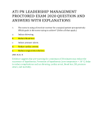 ATI PN LEADERSHIP MANAGEMENT PROCTORED EXAM 2020 QUESTION AND  ANSWERS WITH EXPLANATIONS
