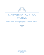 Samenvatting Management Control Systems – First European edition