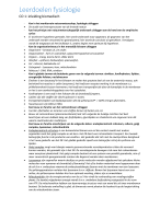 Samenvatting leerdoelen BMD (Biomedisch) Blok A Leerjaar 1