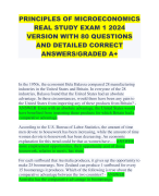 PRINCIPLES OF MICROECONOMICS REAL STUDY EXAM 1 2024 VERSION WITH 80 QUESTIONS AND DETAILED CORRECT ANSWERS/GRADED A+