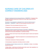 NURSING CARE OF CHILDREN ATI  CORRECT ANSWERS 2023