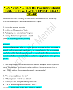 NGN NURSING HESI RN Psychiatric Mental Health Exit Exam LATEST UPDATE 2024 A+ GRADE